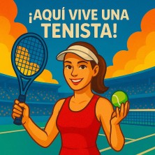 Aquí vive una Tenista – Azulejo para amantes del tenis
