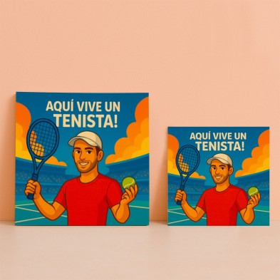 Aquí vive un Tenista – Azulejo para jugadores de tenis