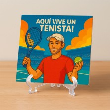 Aquí vive un Tenista – Azulejo para jugadores de tenis