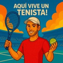 Aquí vive un Tenista – Azulejo para jugadores de tenis