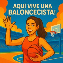Aquí vive una Baloncestista – Azulejo para fans del baloncesto femenin