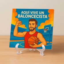 Aquí vive un Baloncestista – Azulejo para amantes del basket