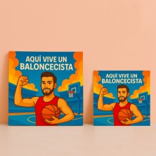 Aquí vive un Baloncestista – Azulejo para amantes del basket