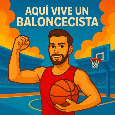 Aquí vive un Baloncestista – Azulejo para amantes del basket