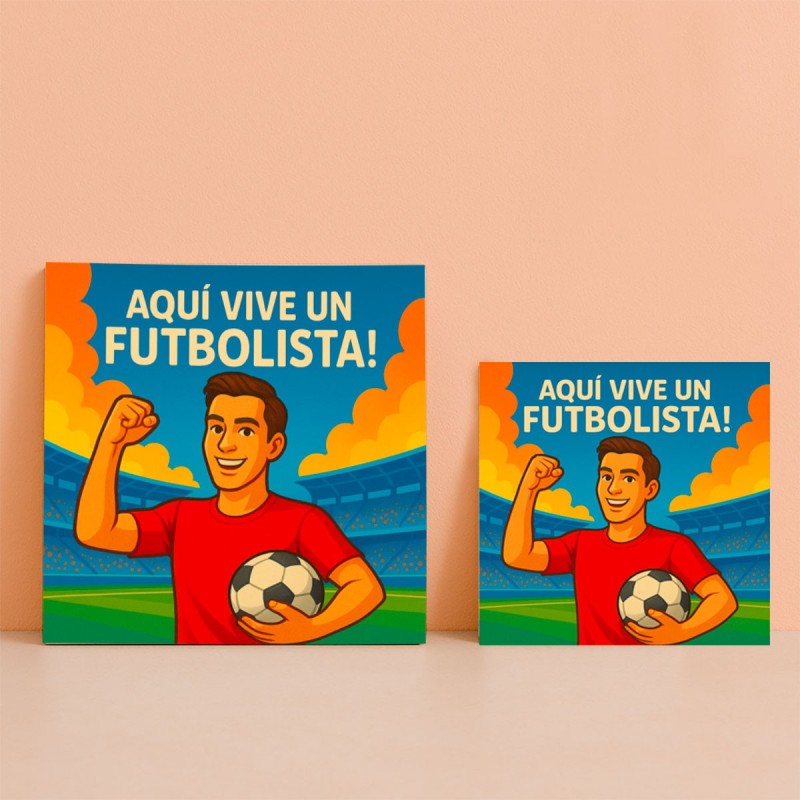 Aquí vive un Futbolista – Azulejo decorativo para futboleros