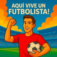 Aquí vive un Futbolista – Azulejo decorativo para futboleros