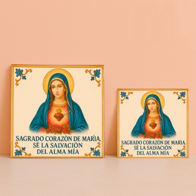 Azulejo del Sagrado Corazón de María – Decoración religiosa tradiciona