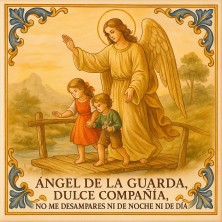 Azulejo Ángel de la Guarda – Protección espiritual para el hogar