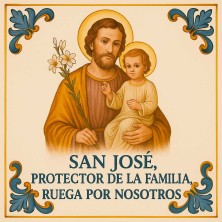 Azulejo San José – Protector de la familia en cerámica tradicional