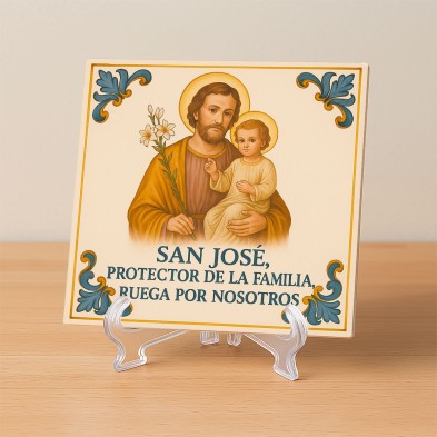 Azulejo San José – Protector de la familia en cerámica tradicional