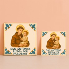 Azulejo San Antonio – Imagen devocional en cerámica artesanal