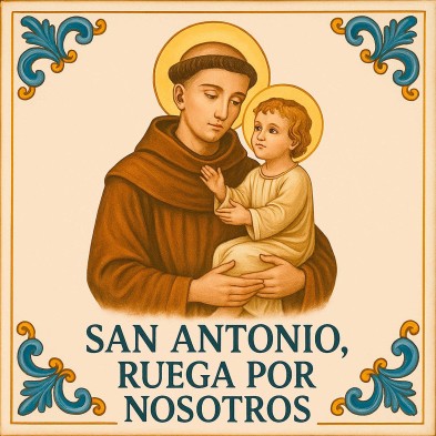 Azulejo San Antonio – Imagen devocional en cerámica artesanal