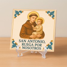 Azulejo San Antonio – Imagen devocional en cerámica artesanal