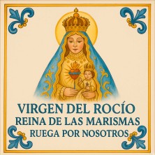 Azulejo Virgen del Rocío – Reina de las Marismas en cerámica