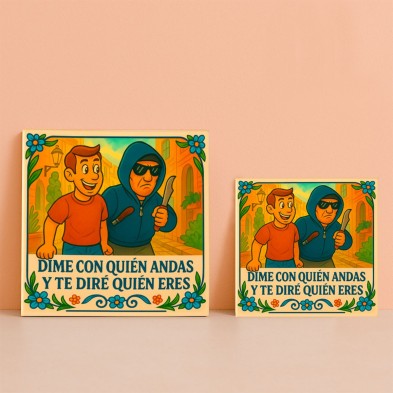 Azulejo “Dime con quién andas y te diré quién eres”