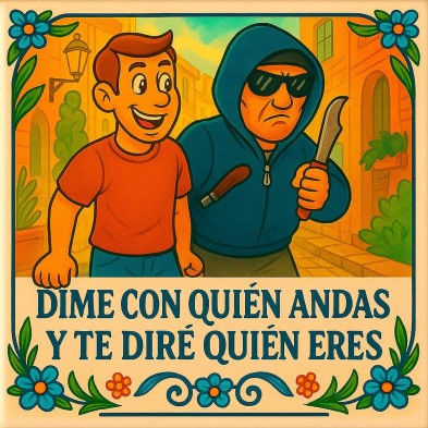 Azulejo “Dime con quién andas y te diré quién eres”