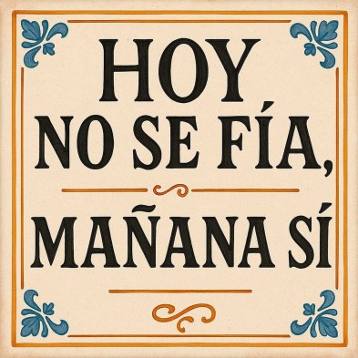 Hoy no se fía, mañana sí | Frase tradicional divertida