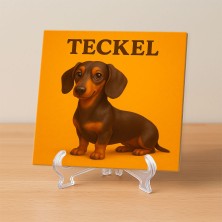 Teckel con estilo caricaturesco – Diseño divertido para decorar tu cas