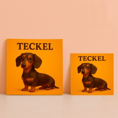 Teckel con estilo caricaturesco – Diseño divertido para decorar tu cas