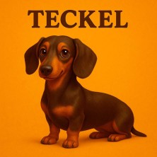 Teckel con estilo caricaturesco – Diseño divertido para decorar tu cas