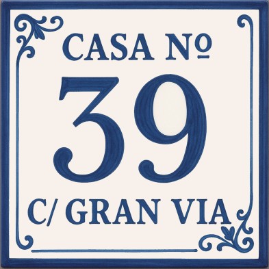 Casa Nº y nombre de calle – Azulejo personalizado