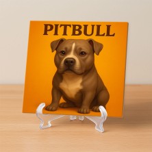 Pitbull tierno – Cuadro decorativo con ilustración simpática