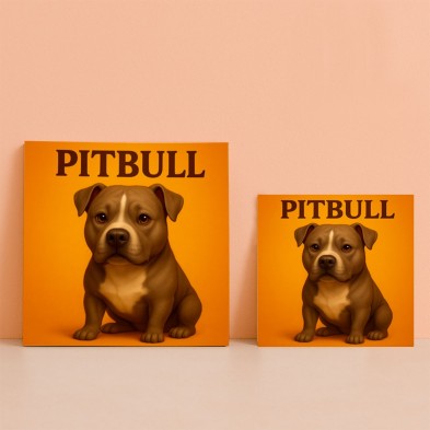 Pitbull tierno – Cuadro decorativo con ilustración simpática