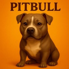 Pitbull tierno – Cuadro decorativo con ilustración simpática