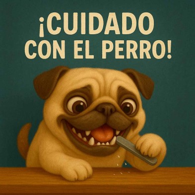 ¡Cuidado con el Pug! – Azulejo divertido para amantes de esta raza