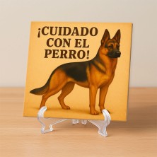 Cuidado con el perro pastor alemán – Cartel divertido