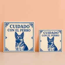 Cuidado con el perro pastor alemán vintage