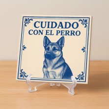 Cuidado con el perro pastor alemán vintage