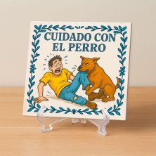 Cuidado con el perro mordedor divertido