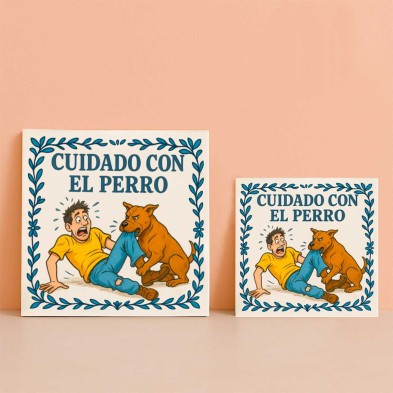 Cuidado con el perro mordedor divertido