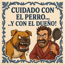Cuidado con el perro y el dueño gracioso