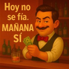 Hoy no se fía, mañana sí – Azulejo con refrán clásico