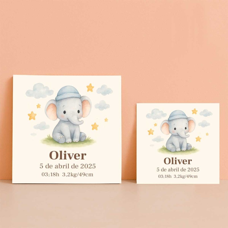 Azulejo nacimiento personalizado elefante