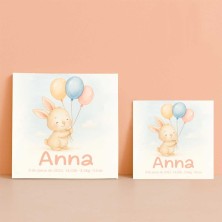 Azulejo nacimiento con conejito personalizado