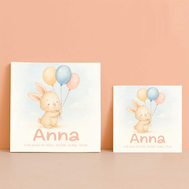 Azulejo nacimiento con conejito personalizado