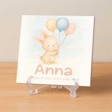 Azulejo nacimiento con conejito personalizado