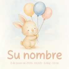 Azulejo nacimiento con conejito personalizado