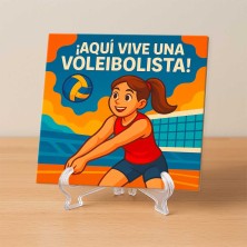Aquí vive una Voleibolista – Azulejo para jugadoras de voleibol
