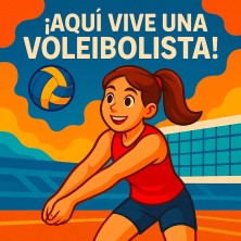Aquí vive una Voleibolista – Azulejo para jugadoras de voleibol