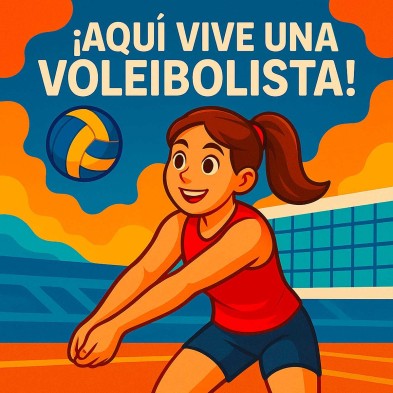 Aquí vive una Voleibolista – Azulejo para jugadoras de voleibol