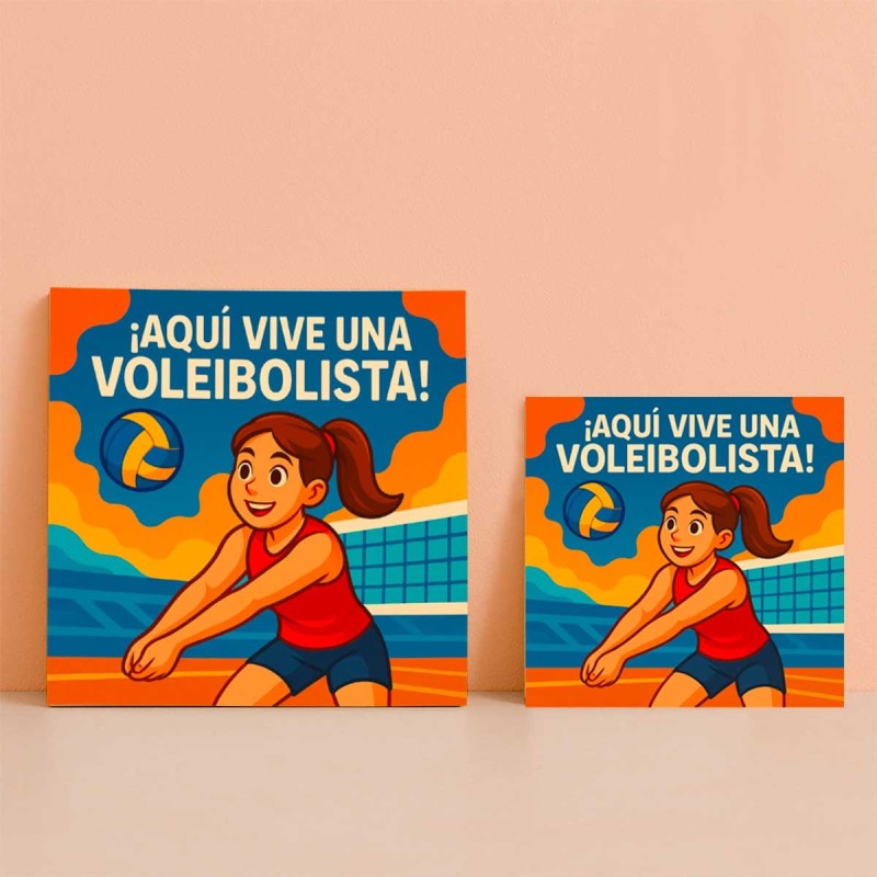Aquí vive una Voleibolista – Azulejo para jugadoras de voleibol