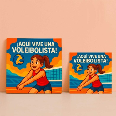 Aquí vive una Voleibolista – Azulejo para jugadoras de voleibol